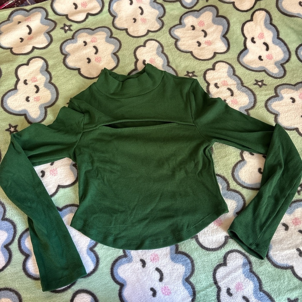 A beautiful green long sleeve shirt